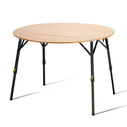 Zempire Kitpac Pro Round Bamboo Camp Table NATURAL BAMBOO SURFACE