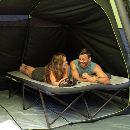 Lit de camp double à pieds en Z